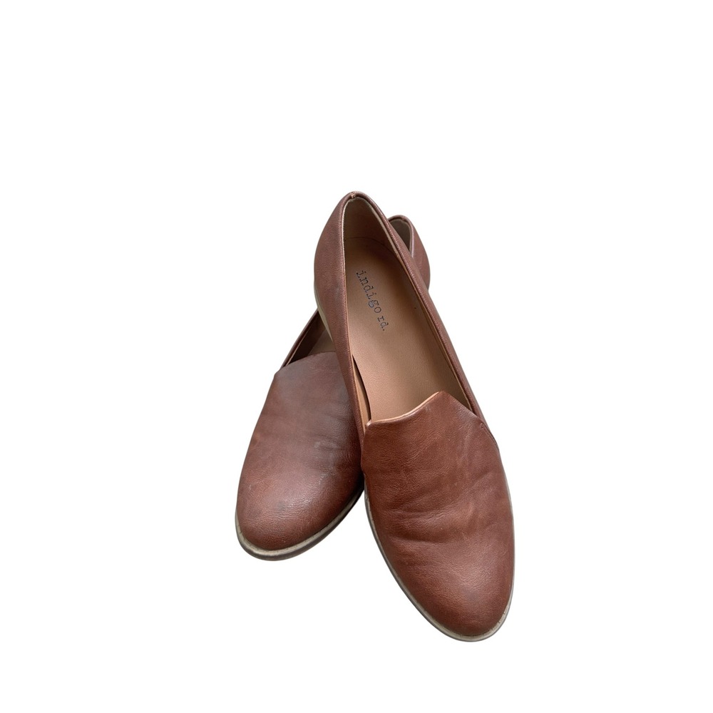 Indigo rd. Womens Brown Faux Leather Slip On Loafers Size 7.5M